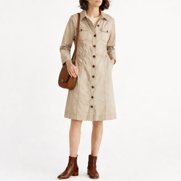 Boden Dresses & Skirts - NWOT BODEN Khaki Button Down Cotton Twill Shirt Dress Safari French Utility Sz 6